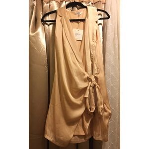 Silky Plunge Blazer Dress